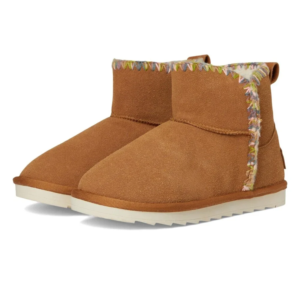 Mia Rubye LGK1050 Girls US 5 M Chestnut Suede Faux Fur Lined Snow Boots HTAT1863